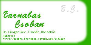 barnabas csoban business card
